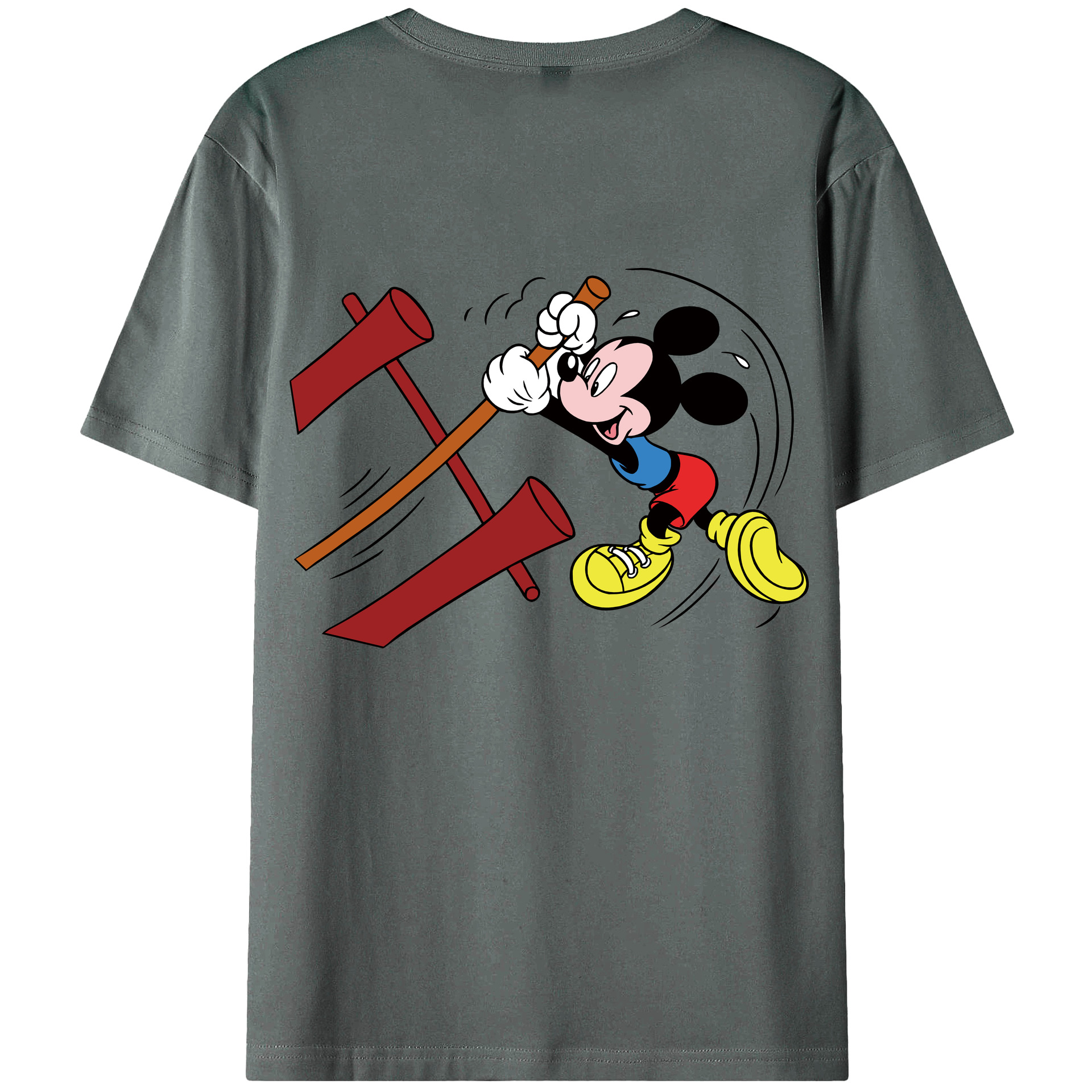 （画像用） ミッキーマウス Mickey Mouse 綿100％半袖Tシャツ（背面プリント）
